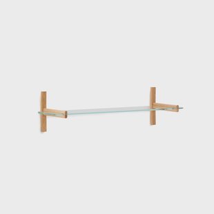 Kave Home Wandrek Sitra Eikenhout en glas, 28 x 110cm - Naturel