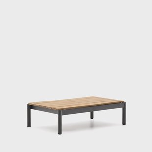 Kave Home Outdoor Salontafel Sorells Teakhout, 91 x 57cm - Donkergrijs