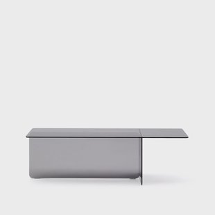 Kave Home Salontafel Zaren Grijs glas, 120 x 60cm