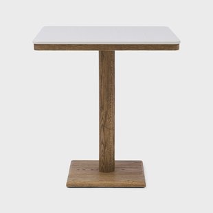 Rivièra Maison Bistrotafel Amalfi Marmer en eikenhout, 70 x 70cm - Wit