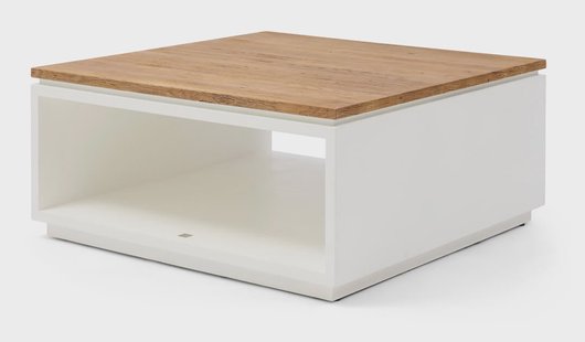 Rivièra Maison Salontafel Lake House Eikenhout, 90 x 90cm - Wit - Vierkant