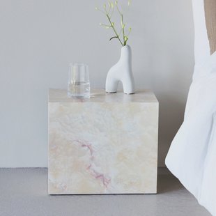 Nohr Bijzettafel Katiana Marmerlook, 35 x 25cm - Beige
