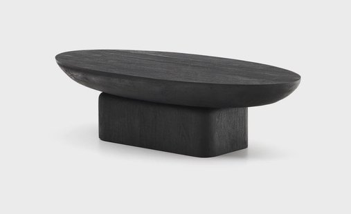 Kave Home Ovale Salontafel Ovak Acaciahout, 140 x 70cm - Zwart - Ovaal