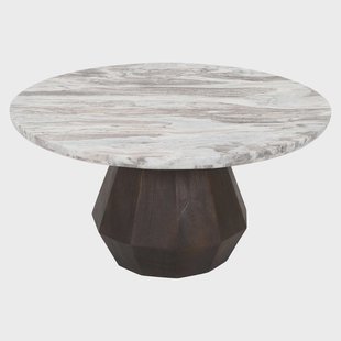 Richmond Ronde Salontafel Oberoy Marmer en mangohout, 80cm - Bruin