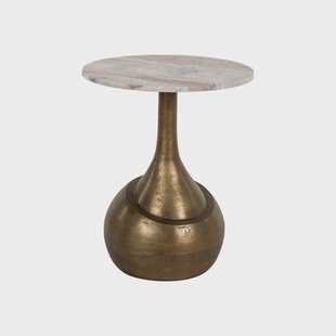 Richmond Ronde Bijzettafel Sia Marmer en brushed gold, 47cm