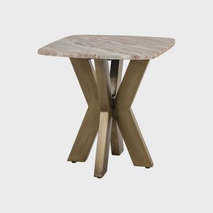 Richmond Bijzettafel Bottega Marmer en brass, 55 x 55cm - Wit - Vierkant