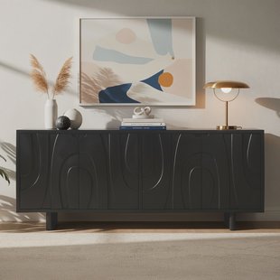 Artistiq Dressoir Elisebeth Mangohout, 180cm - Zwart