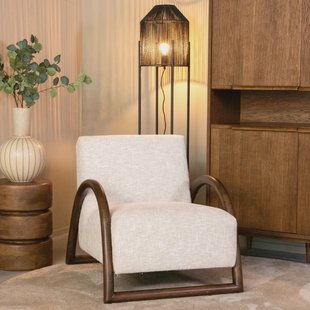 LABEL51 Fauteuil Viggo Bouclé en walnoot - Naturel
