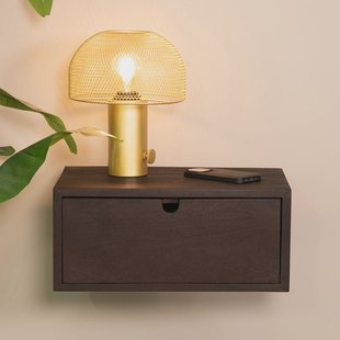 LABEL51 Zwevend Nachtkastje Hover Espresso Mangohout