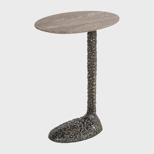 Richmond Ovale Laptoptafel Arosa Travertin, 45 x 30cm - Bruin - Ovaal
