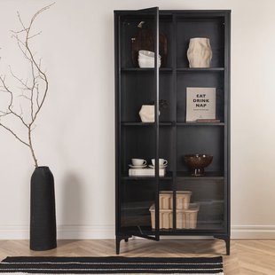 Nohr Vitrinekast Danyella 190 x 90cm - Zwart