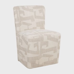 Richmond Eetkamerstoel Lorain Met wieltjes, Graffic stof - Beige