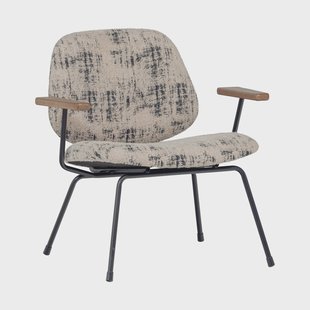 WOOOD Fauteuil Aure Chenille - Beige/Zwart