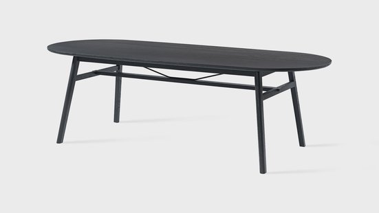Jesper Home Ovale Eettafel Surnu Eiken, 240 x 100cm - Zwart - Ovaal