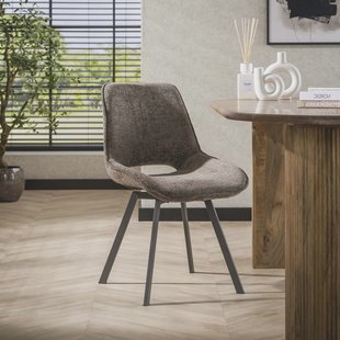 LifestyleFurn Draaibare Eetkamerstoel Tamaine Chenille - Taupe