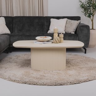 Tower Living Deens Ovale Salontafel Corbetta Minerale cement finish, 120 x 70cm - Beige - Ovaal