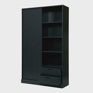 WOOOD Opbergkast Move Grenenhout, 200 x 120cm - Matzwart