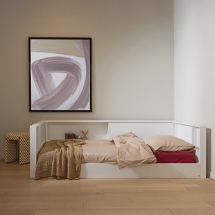 WOOOD Bedbank Carter Grenenhout, 90 x 200cm - Wit