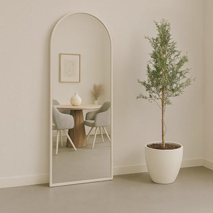Brix Gebogen Spiegel Lauren 200 x 80cm - off-white - Passpiegel