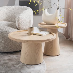 Eleonora Salontafel Leia Eikenhout, Set van 2 stuks - Naturel
