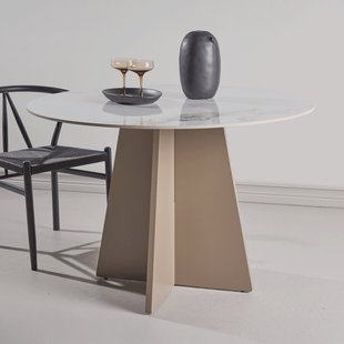 Nohr Ronde Eettafel Cynthiaann Marmerlook, 110cm - Beige