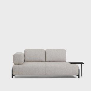 Kave Home 2-zits Bank Compo Met bijzettafel - Beige/Zwart