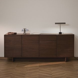 Kave Home Dressoir Norlen Walnootfineer, 195cm - Bruin