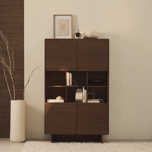 Kave Home Opbergkast Norlen Walnootfineer, 163 x 100cm - Bruin