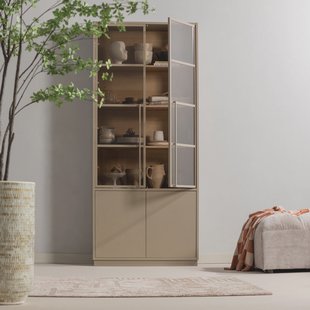 WOOOD Vitrinekast Casa Grenenhout - Mud