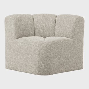 WOOOD Eetkamerbank Mojo Bouclé, Hoek - Beige Melange