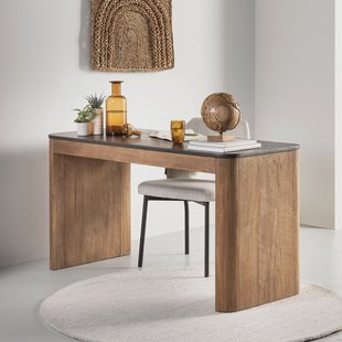DTP Home Bureau Soho Teakhout en betonlook, 140 x 60cm - Bruin