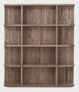MUST Living Boekenkast Rush Teakhout, 160 x 140cm - Bruin