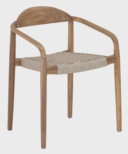 MUST Living Eetkamerstoel Santiago Teakhout en touw - Beige
