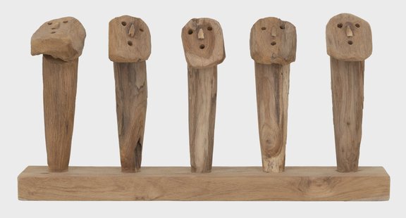 MUST Living Kapstok Liam Teakhout, Met 5 haken - Naturel