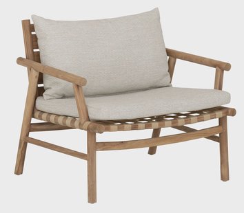 MUST Living Fauteuil Yoko Teakhout en stof - Beige