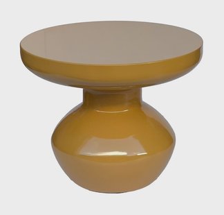 Brix Ronde Bijzettafel Lou 40cm - Mosterdgeel