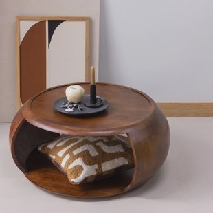 WOOOD Ronde Salontafel Cole Mangohout, 72cm - Bruin