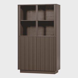 WOOOD Vitrinekast Nova Grenenhout, 172 x 102cm - Truffel Bruin