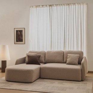 Kave Home 3-zits Lounge Slaapbank Laira Links, Chenille - Beige