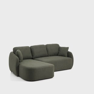 Kave Home 3-zits Lounge Slaapbank Laira Links, Chenille - Donkergroen