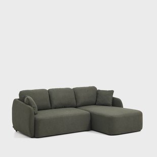 Kave Home 3-zits Lounge Slaapbank Laira Rechts, Chenille - Donkergroen
