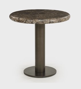 Eleonora Ronde Bijzettafel Luigi Marmer, 45cm - Bruin