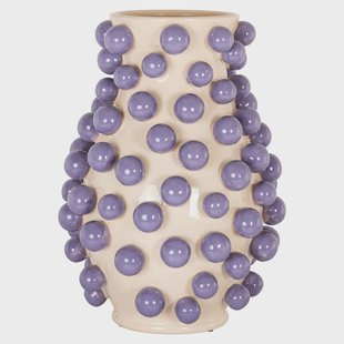 Richmond Vaas Dotty 44cm - Crème/Paars