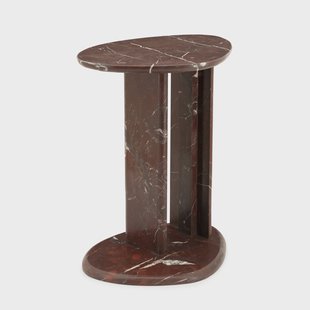 By-Boo Organische Bijzettafel Lior Marmer, 46 x 35cm - Rood