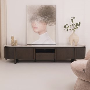 Richmond TV-meubel Langford Marmerlook en eiken, 220cm - Bruin