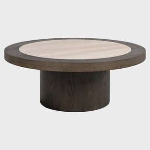 Richmond Ronde Salontafel Nando Travertinlook en eiken, 100cm - Bruin