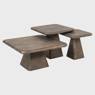 Richmond Salontafel Marlie Set van 3 stuks - Goud - Vierkant