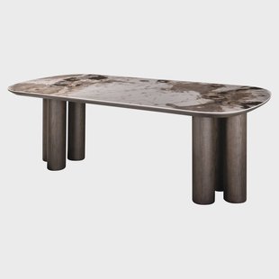 Richmond Deens Ovale Eettafel Langford Marmerlook en eiken, 230 x 110cm - Bruin - Ovaal