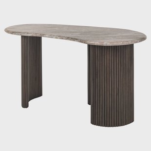 Richmond Organisch Bureau Rashford Marmer en hout, 150cm - Donkerbruin