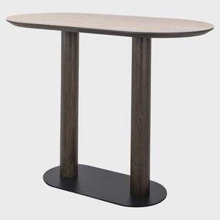 Richmond Ovale Bartafel Ritz Travertin en eiken, 140 x 75cm - Bruin - Ovaal